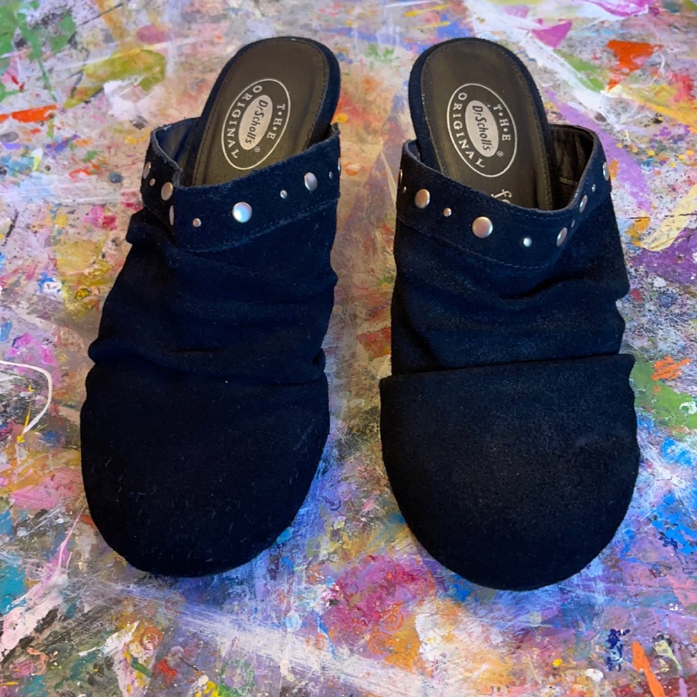Dr.SCHOLL’s ASTER Black Suede Studded Clogs 7